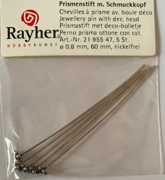 Prismenstift mit Schmuckkopf Blume, altplatin